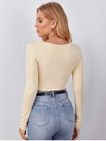 Scoop Neck Crop Fitted Top