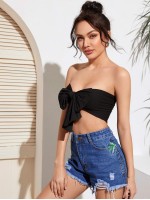 Versatile Self-Tie Cropped Halter Top