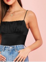 Ruched Detail Satin Cami Top