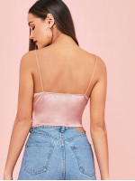 Ruched Detail Satin Cami Top