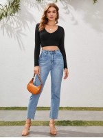 Solid Form-Fitting Crop Top