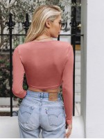 Solid Form-Fitting Crop Top