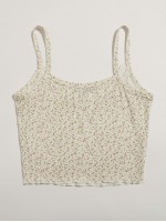 Ditsy Floral Lace Insert Lettuce Trim Cami Top