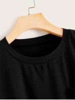 Slub Knit Curved Hem Tee