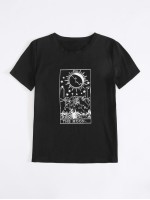 Moon And Star Print Tee