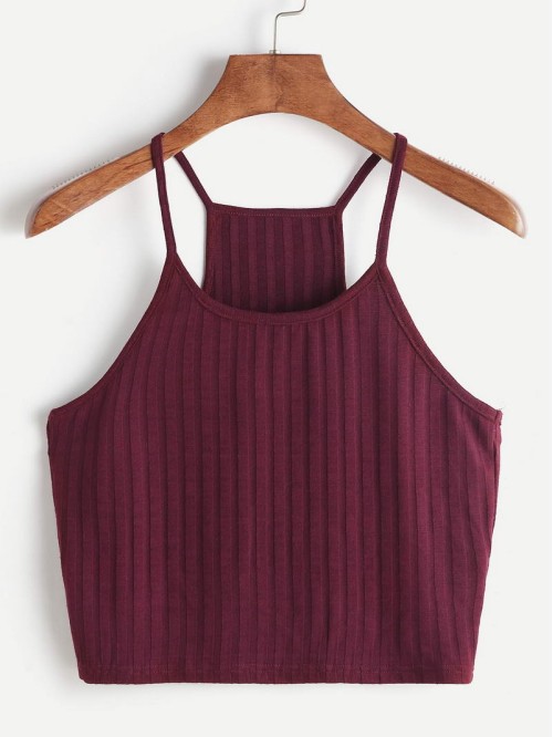 Ribbed Racerback Cropped Cami Top