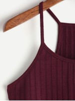 Ribbed Racerback Cropped Cami Top