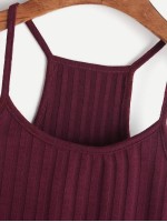 Ribbed Racerback Cropped Cami Top