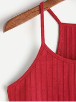 Ribbed Knit Racer Back Cami Top