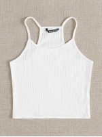 Rib-knit Racer Back Cami Top