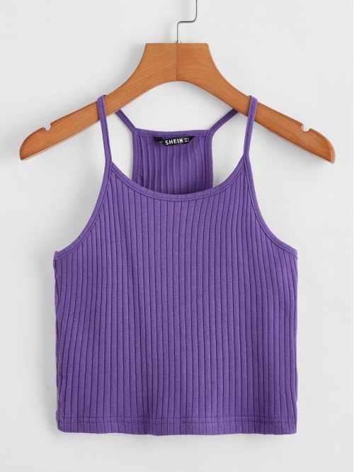 Solid Rib-knit Cami Top