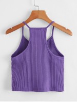 Solid Rib-knit Cami Top