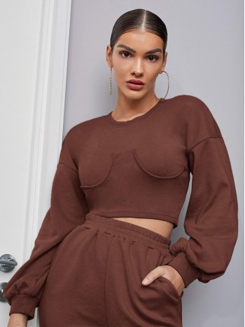 Drop Shoulder Crop Top