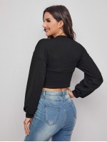 Drop Shoulder Crop Top