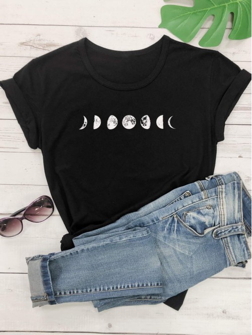 Moon Graphic Short Sleeve Tee