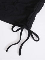 Drawstring Side Solid Tube Top