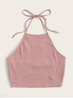 Rib-knit Halter Top