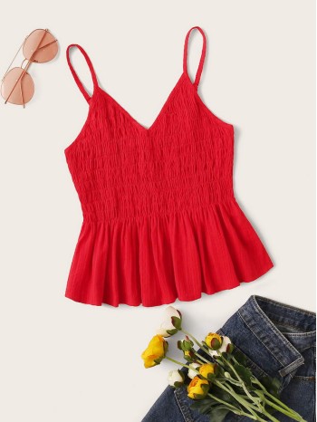 Smocked Flounce Cami Top