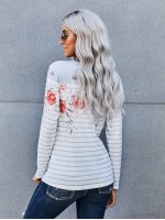 Striped Floral Long Sleeve Tee