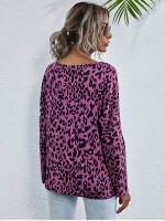 All Over Print Boat Neck Batwing Sleeve Tee