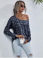 All Over Print Scoop Neck Batwing Sleeve Tee