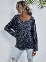 All Over Print Scoop Neck Batwing Sleeve Tee