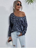 All Over Print Scoop Neck Batwing Sleeve Tee