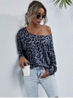 All Over Print Scoop Neck Batwing Sleeve Tee