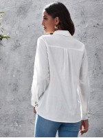 Button Up Solid Blouse