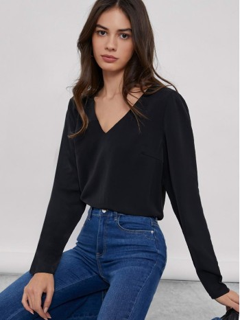 Solid V Neck Top