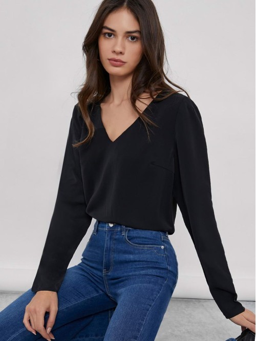 Solid V Neck Top