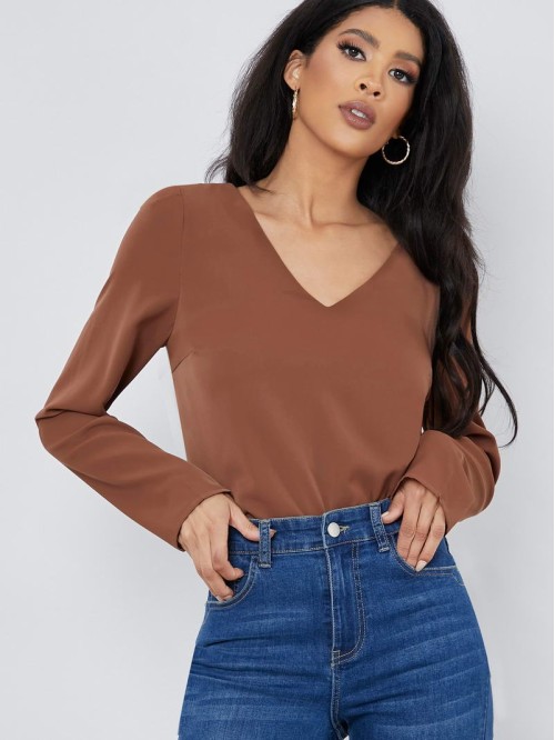 V-Neck Solid Top