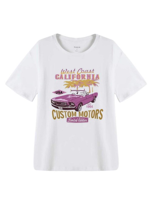 Car And Letter Graphic Tee