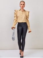 Single Breasted Bell Sleeve Blouse