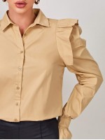 Single Breasted Bell Sleeve Blouse