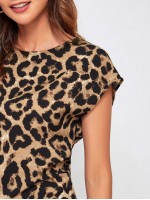 Twist & Cutout Back Leopard Top