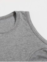 Rib-knit Solid Tank Top