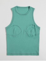 Rib-knit Solid Tank Top