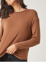 Drop Shoulder Round Neck Solid Tee