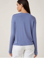 Drop Shoulder Round Neck Solid Tee