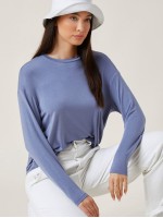 Drop Shoulder Round Neck Solid Tee