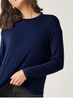 Drop Shoulder Round Neck Solid Tee