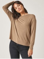 Drop Shoulder Round Neck Solid Tee