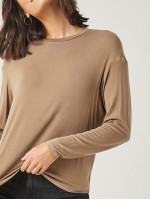 Drop Shoulder Round Neck Solid Tee