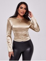 Ruched Satin Top