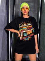 Car & Letter Graphic Oversized Tee