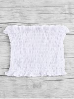 Smocked Ruffled Cropped Tube Top