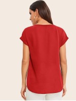 Solid High Low Hem Top