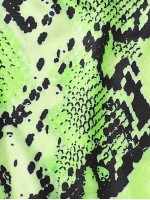 Neon Lime Snakeskin Print Tube Crop Top