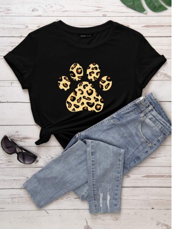 Leopard Print Short Sleeve Tee